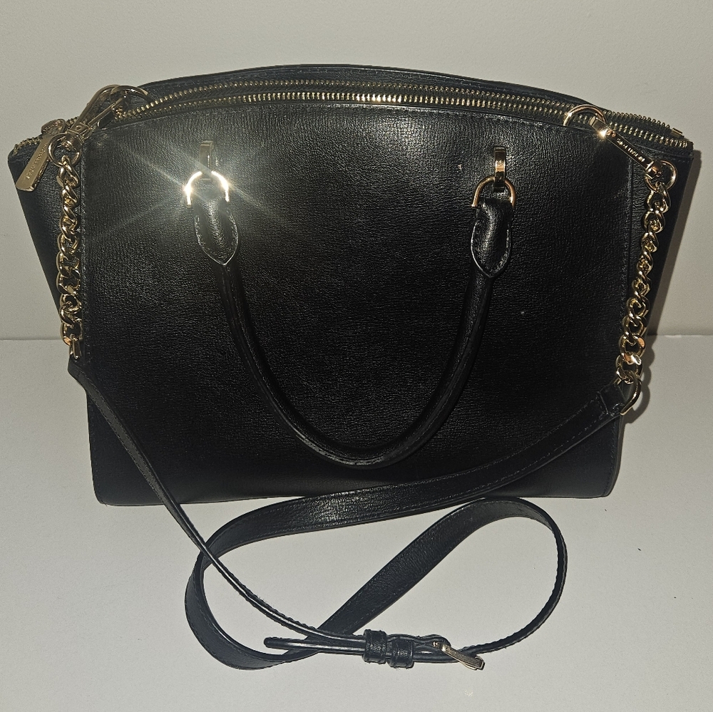 Michael Kors Ellis Black Large Leather Satchel - Picture 2 of 4